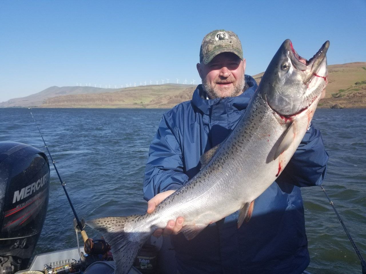 Angler with a large salmon